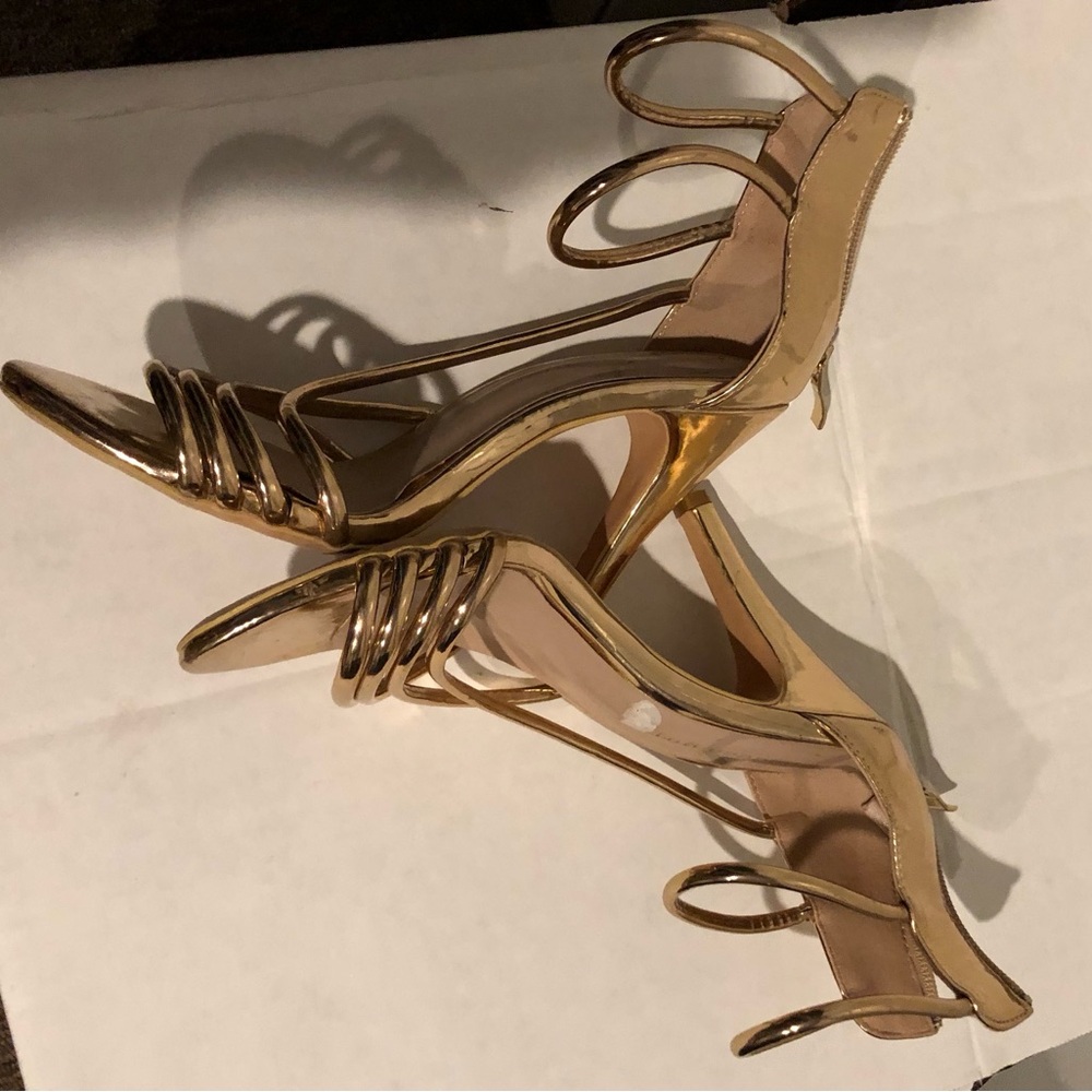 Madden Girl Metallic Gold Strappy High Heels